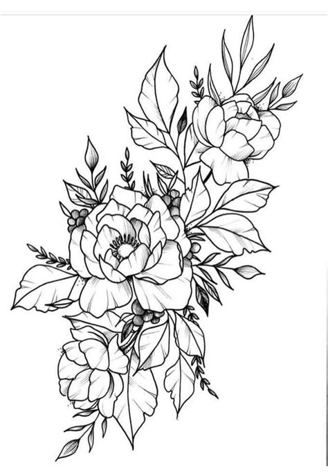 flower tattoo outline